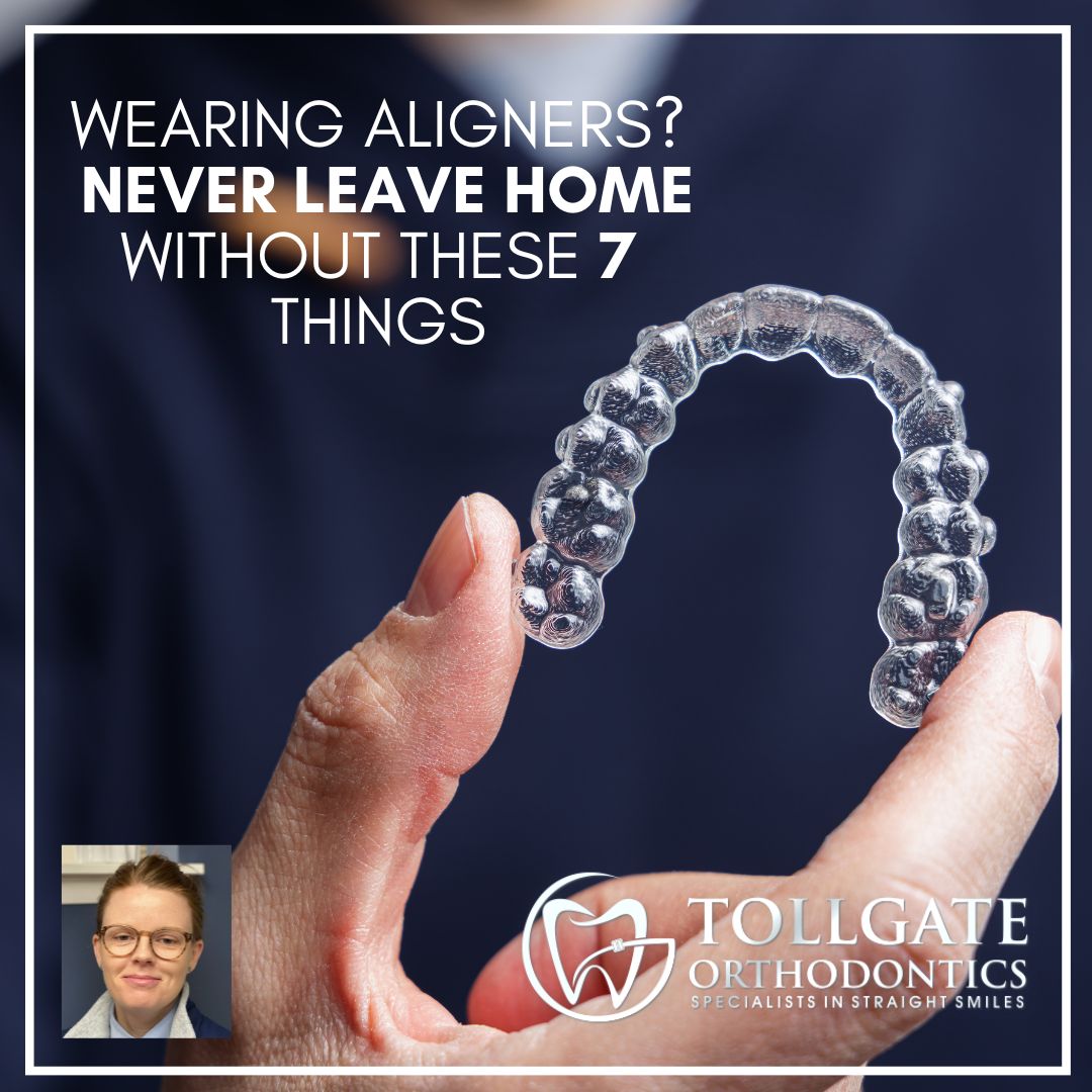 This is the image for the news article titled Wearing Aligners? Never Leave Home Without These 7 Things!